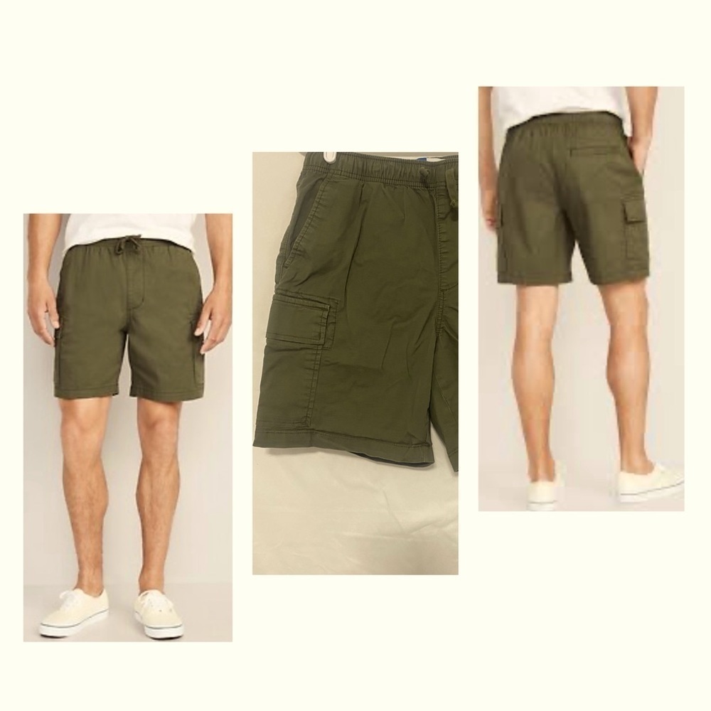 Old Navy Mens Cargo Jogger Built-In-Flex Shorts 7” Inseam Medium Alpine Thunder